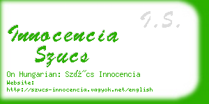 innocencia szucs business card